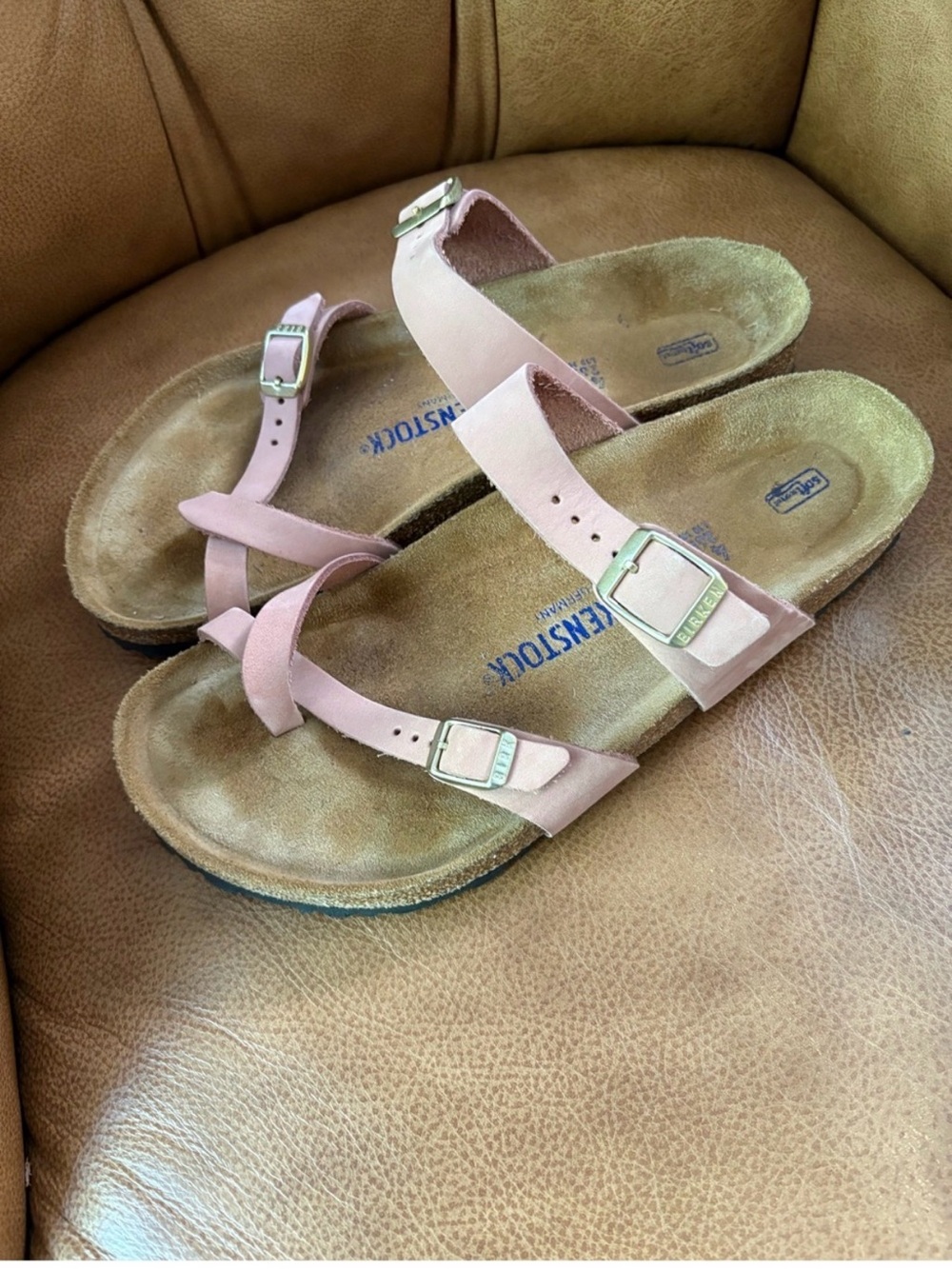 Birkenstock Soft Footbed Mayari Leather T-Strap Sandals